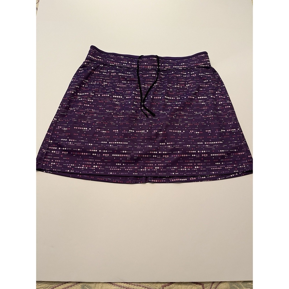 Made For Life Women's Athletic Skort, Purple With Dots Design, Size 1X, A127